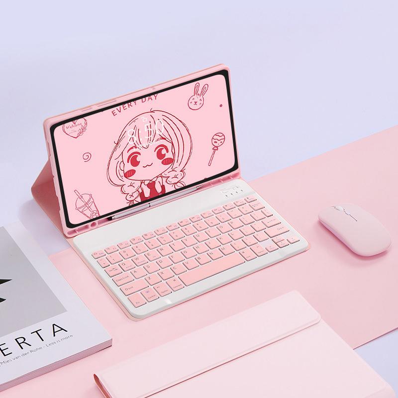 Bluetooth Wireless Keyboard for Xiaomi Pad 5/6 Pro Redmi Pad 10.6 SE Silicone Protection Cover Leather Flip Case