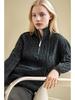 2025 Пуюань Женский Повседневный Вязаный Свитер на Молнии со Стойкой - 100% Шерсть, Коллекция Осень/Зима.