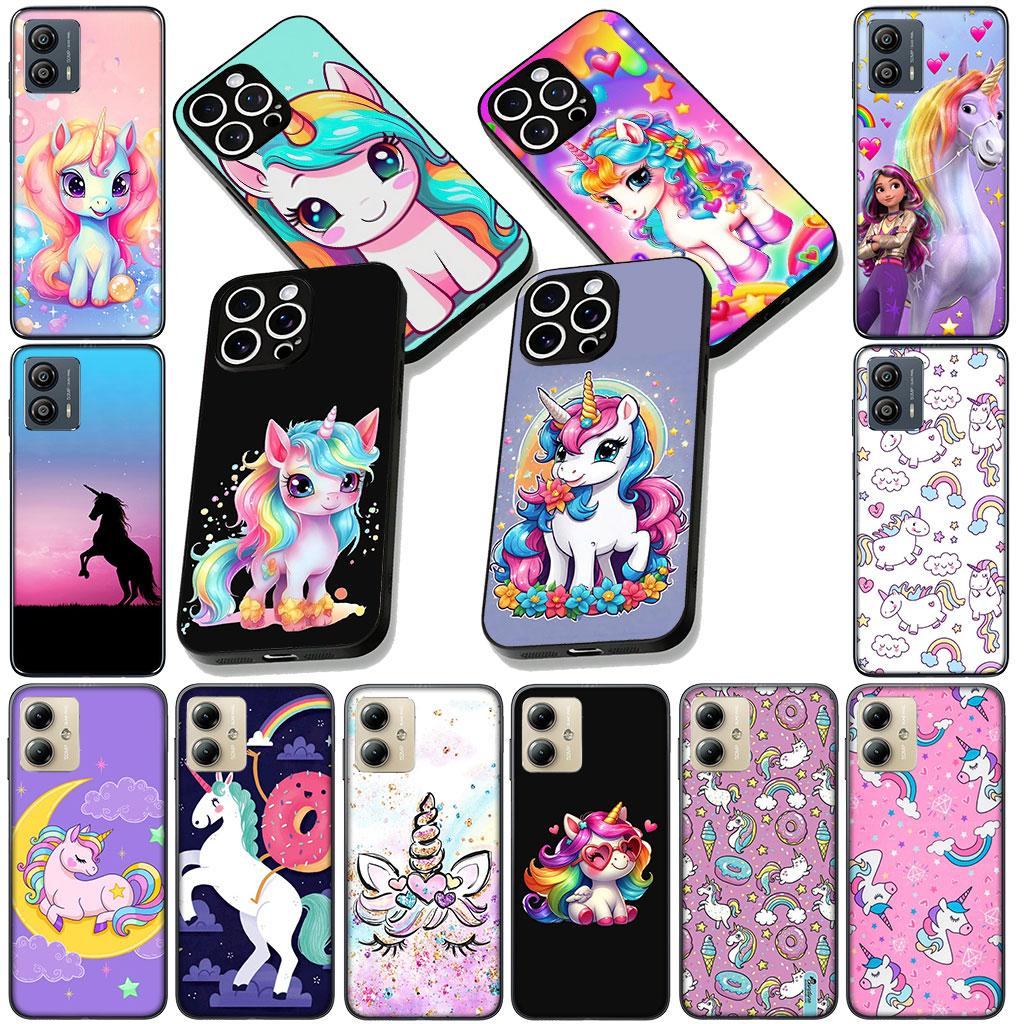 Phone Cover for Apple iPhone 13 12 Mini XS 11 Pro Max 7 8 Plus XR SE 2022 2020 SE3 Case Rainbow Unicorn Anime Cartoon Horse