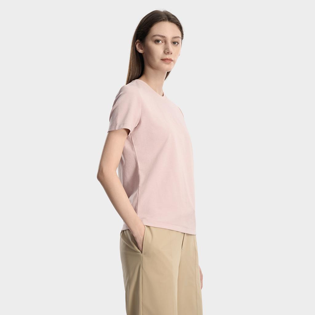 Fila Серия Milano Модная Простая Удобная Классическая Ретро Спортивная Повседневная Футболка с Коротким Рукавом Женские топы Телесно-Розовый F11W615101FPK