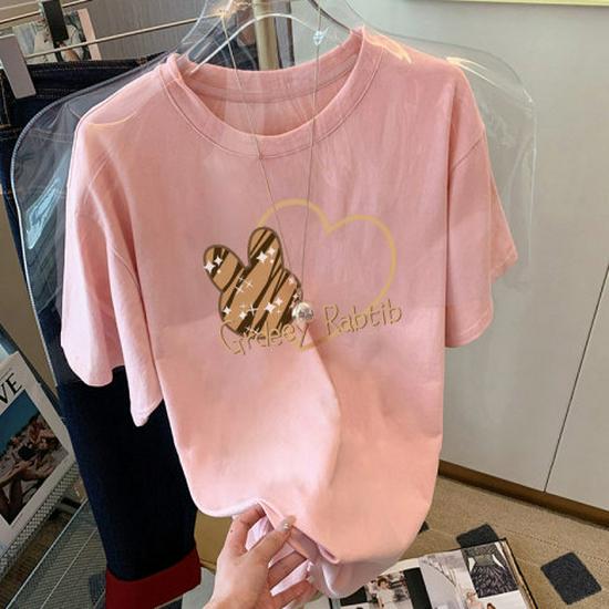 2023 Женская модная свободная тонкая белая хлопковая футболка с коротким рукавом и принтом