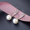 Линдон стерлингового серебра 925 пробы синтетический жемчуг серьги серьги-капли для женщин подарки на свадьбу