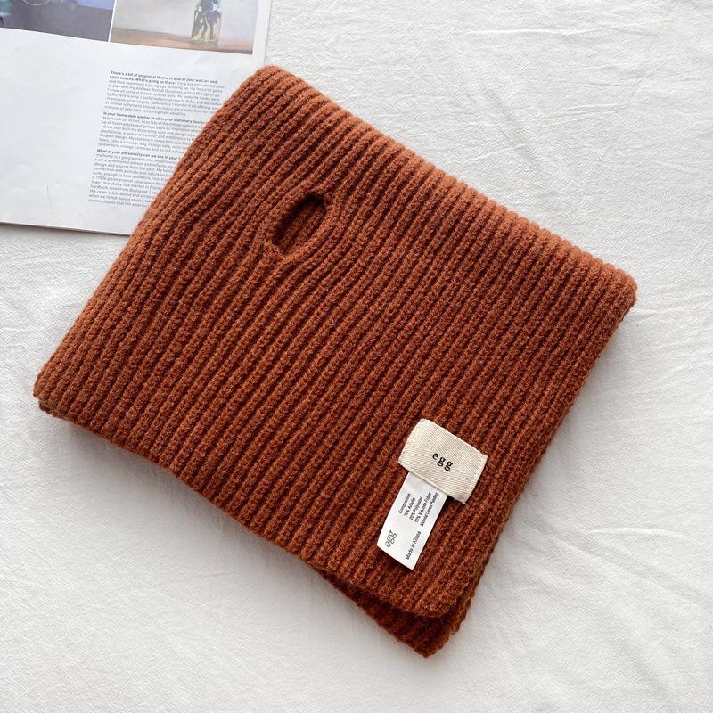 Scarf Designer Niche Macaron Candy Solid Color Cross Wool Fashion Ins Knitted Scarf