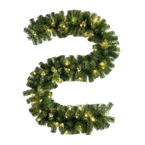 9 футов Рождественская кедровая гирлянда Реалистичная искусственная кедровая гирлянда Гибкая искусственная гирлянда из сосновых иголок