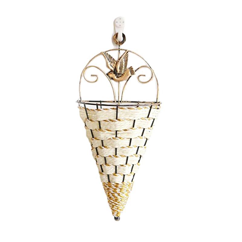 1 шт., винтажная цветочная композиция, домашний декор, настенная конусообразная цветочная корзина, держатель для растений