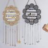 Earrings Display Stand with Metal Chain Flower Shape Grid Design Large Capacity Wall Decoration Jewelry Hanging Holder Shop Necklace Organizer