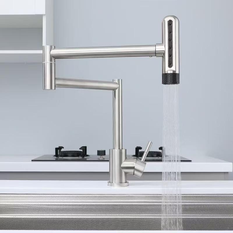 Вращающийся складной кухонный смеситель Handon из матовой нержавеющей стали