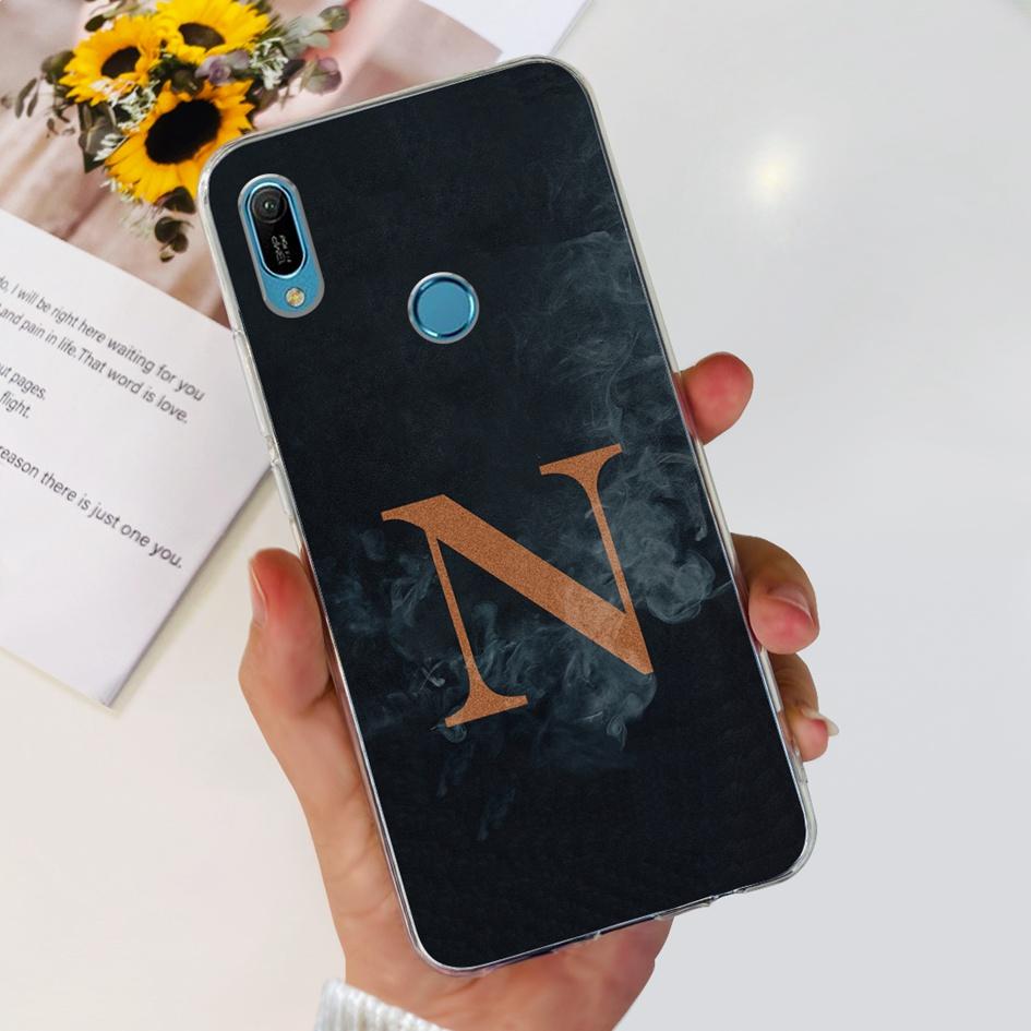 For Huawei Y6s Y6 2019 Case MRD-LX1 MRD-LX3 JAT-L29 JAT-L41 Phone Cover Lovely Letters Clear Bumper For Huawei Y6 Pro 2019 Funda