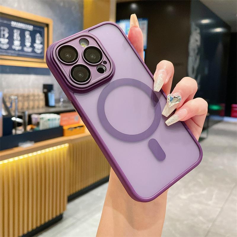 Применимо к iPhone 16 Pro Max матовый магнитный чехол для мобильного телефона Apple 15 объектив всесторонний противоударный 14 ультратонкий чехол