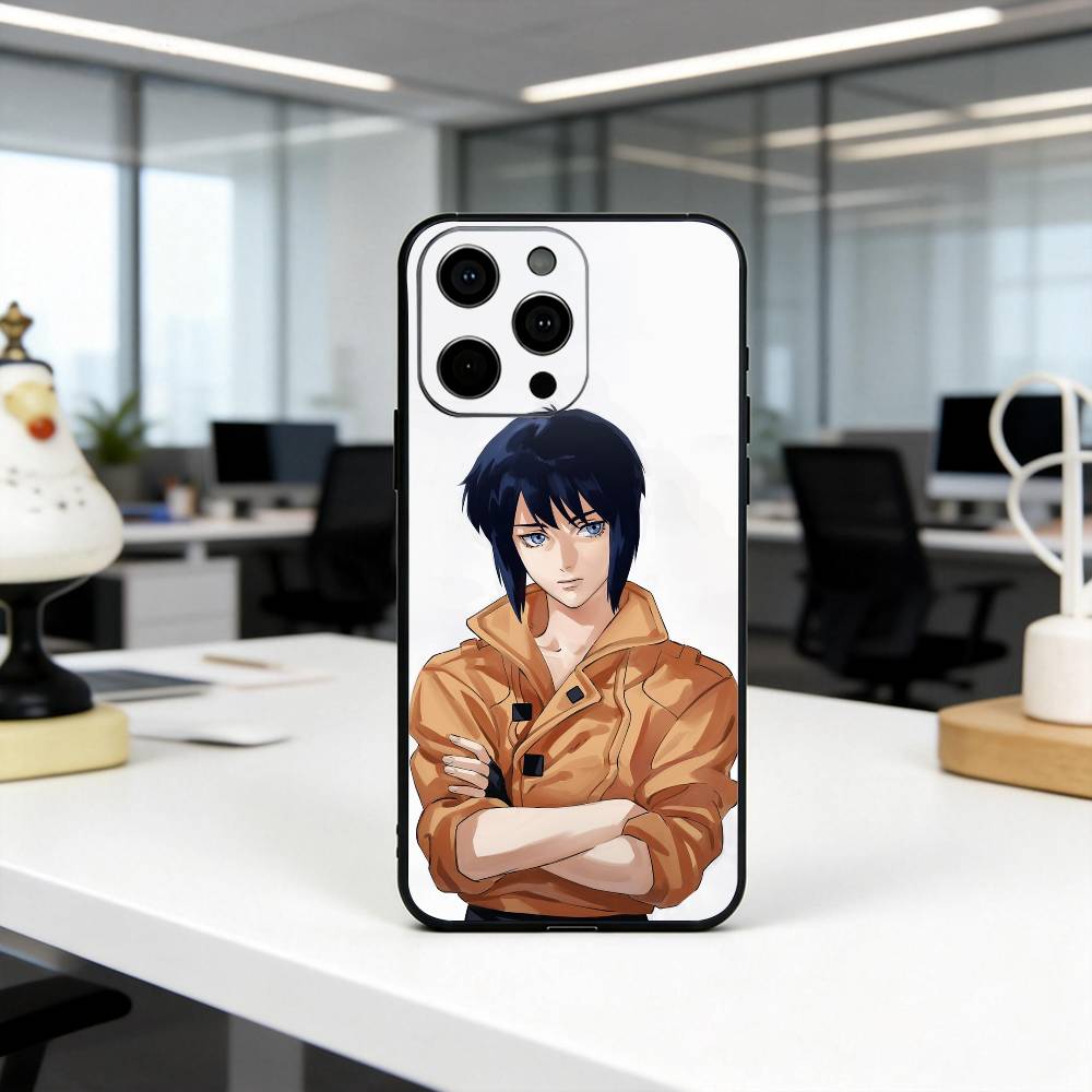 G-Ghost M-Motoko K-Kusanagi S-Shell Чехол для телефона для iPhone 17, 16,15,14,13,12,11 Plus,Pro Max, Другие Мягкий Черный Чехол