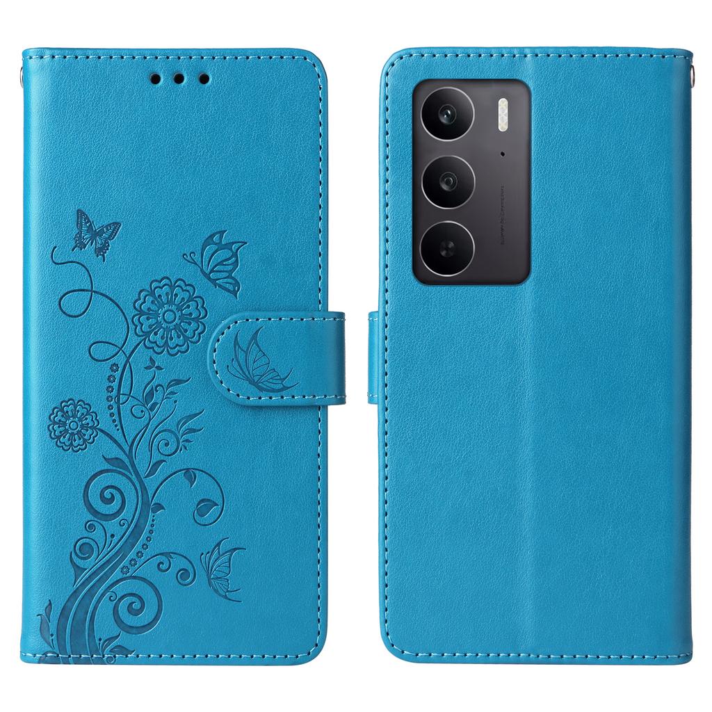 For Oppo A5 5G/4G/Realme C75 5G/C75 4G/C73 5G/C71 4G/14x 5G Case Butterfly Floral Imprint Wallet Stand Leather Phone Cover