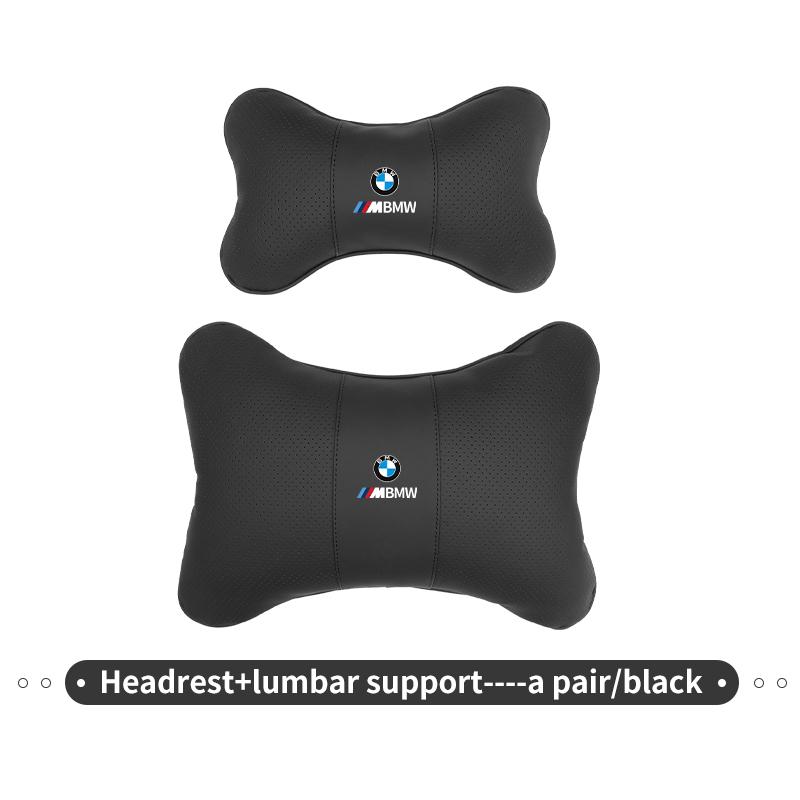 Leather Car Seat Headrest Lumbar Support Interior Accessories For BMW E87 E70 E91 E30 G20 E92 E93 E60 E46 E90 G30 E53 X1 L222