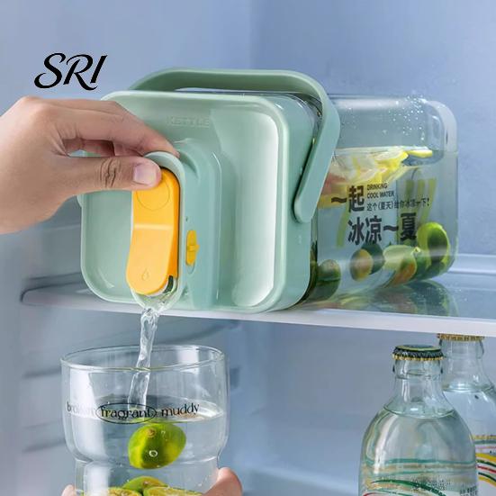 BPA-Free Water Jug Cold Brew Pitcher with Spigot 2.5/3.5L Large Capacity Plastic Dispenser for Bottle Spout Juice & Iced Tea Leak-Proof Beverage Home