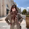 New High End Fashion Plaid Cute Girls Versatile Student Autumn and Winter Thickened Warm Shawl Dual Purpose Couple Scarf