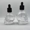 Transparent Skull Shape  Bottle with Pipette Glass Liquid Dropper Bottle Portable   Travel