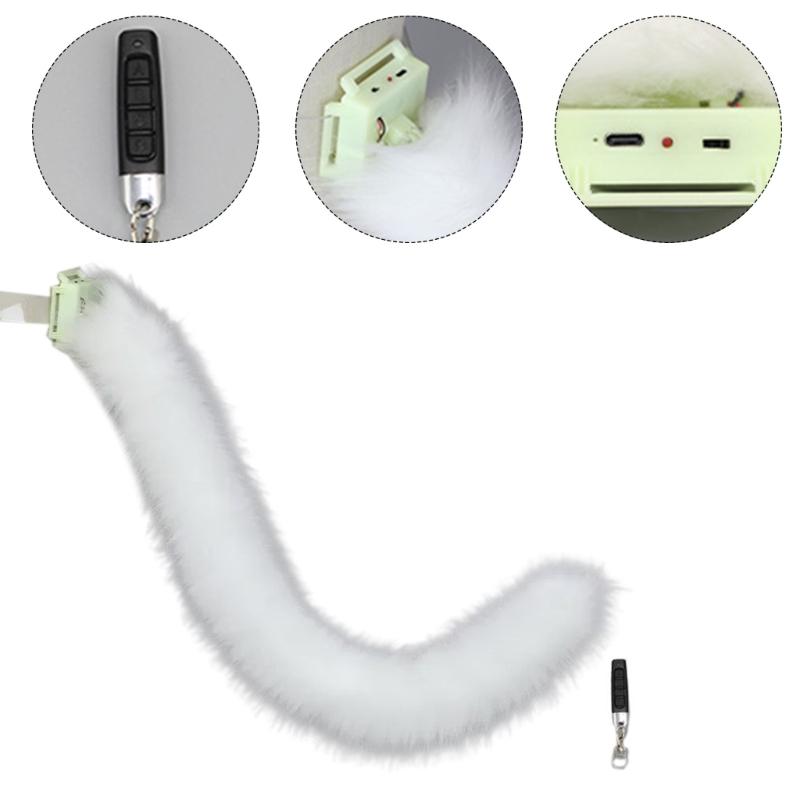 Костюмы для косплея животных Электрические подвижные Искусственный мех Кошки Лисы Хвост Пушистый хвост для вечеринки на Хэллоуин Аксессуар для костюма