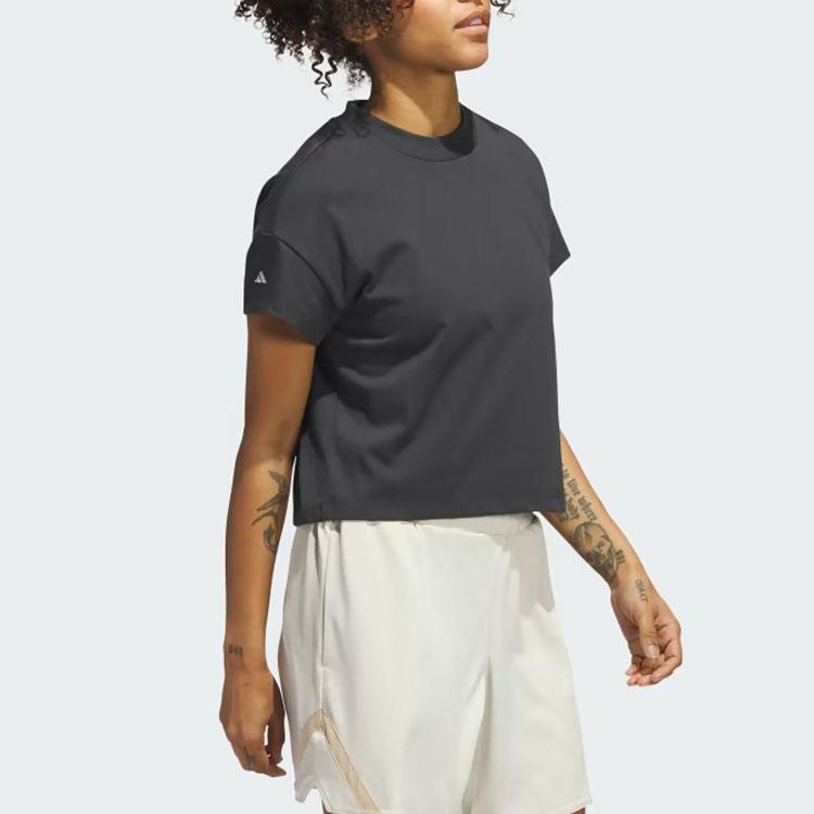 Adidas Выберите обрезанную футболку Pure Logo женские топы черного цвета IJ5234