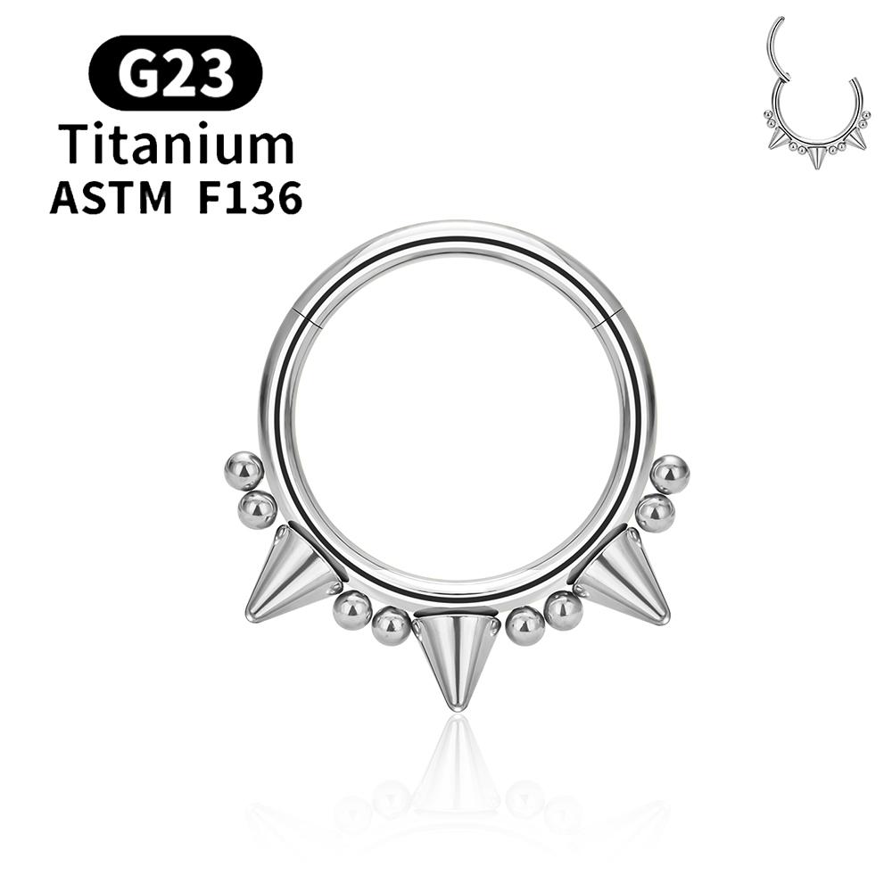 F136 G23 Титановый Пирсинг Септума Кольцо-Кликер 16G Шарнирный Пирсинг Кольца для Носа Обручи Хрящ Хеликс Козелок Серьги Украшения для Тела