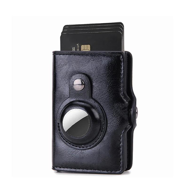 Carbon Fiber Rfid Card Holder Men Women Airtag Wallet Money Bag Leather Purse Thin Wallets For Apple AirTags Tracker Air Tag