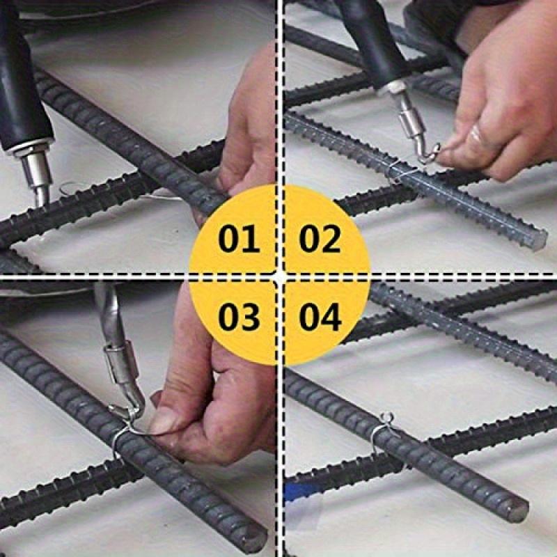 Semi-Automatic Rebar Tying Hook Tool Kit - Straight Pull Wire Twister, with Black And Green Non-Slip Handles