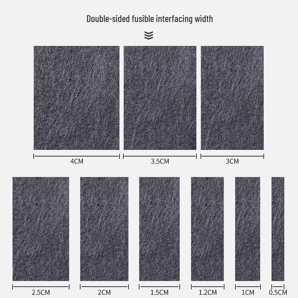 Double-sided fusible non-woven interlining adhesive for garments and piping.