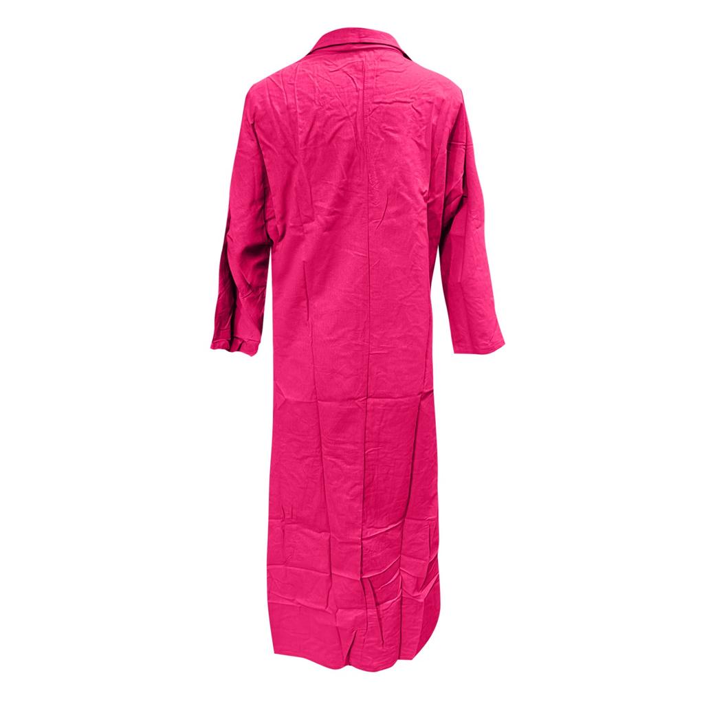 Женское модное повседневное платье больших размеров, однотонное женское длинное платье