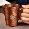 Винтажная медная кружка для Moscow Mule с гравировкой цветов, прочная, медного цвета, для пива 200 мл, кофейная кружка, молочная чашка, с плетёной ручкой, посуда для напитков