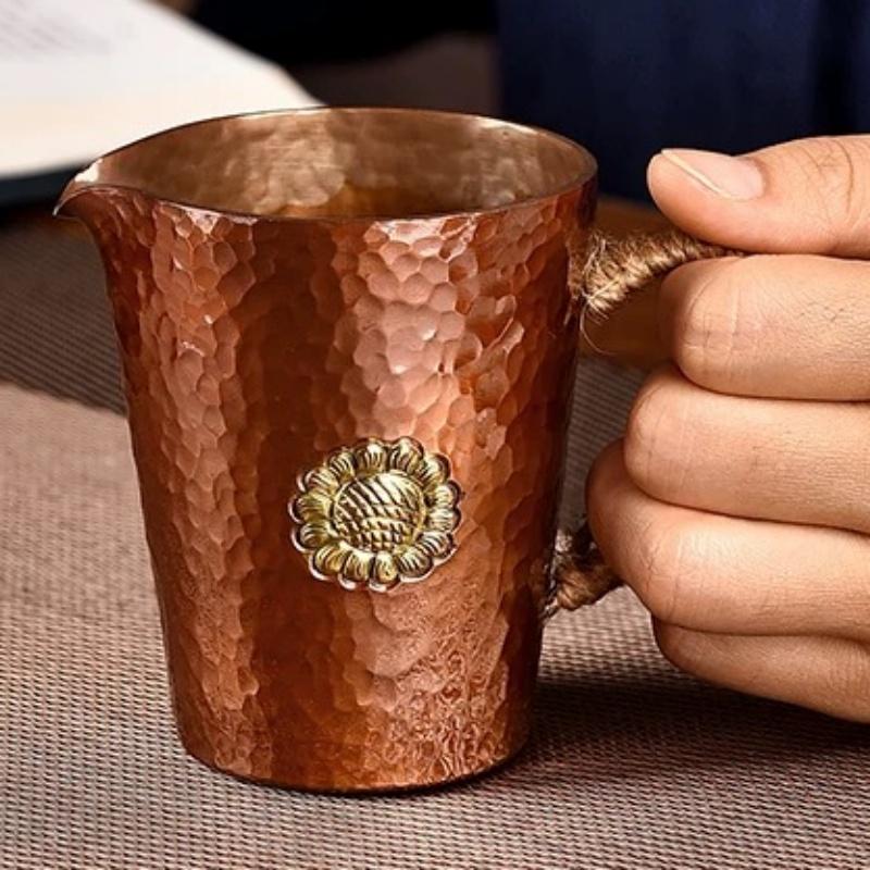 Винтажная медная кружка для Moscow Mule с гравировкой цветов, прочная, медного цвета, для пива 200 мл, кофейная кружка, молочная чашка, с плетёной ручкой, посуда для напитков