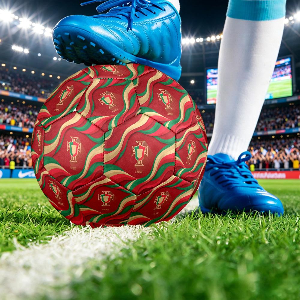 Portugal Football Printed Size 5 Soccer Ball Wear Resistant Standard Adult Training Football Fan Gift for Indoor Outdoor Match Sports