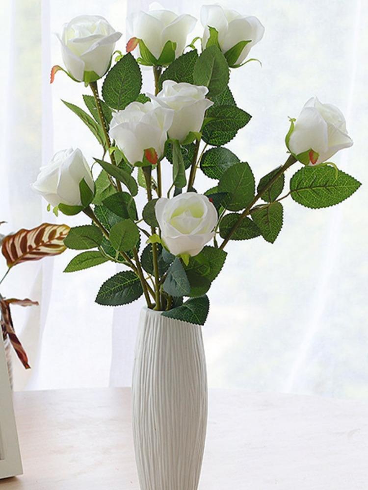 12 Pcs 48cm Bridal Bouquet Artificial Rose Flowers Fake Flower for Valentine's Day Gift Home Birthday Wedding Table Decoration Silk Roses