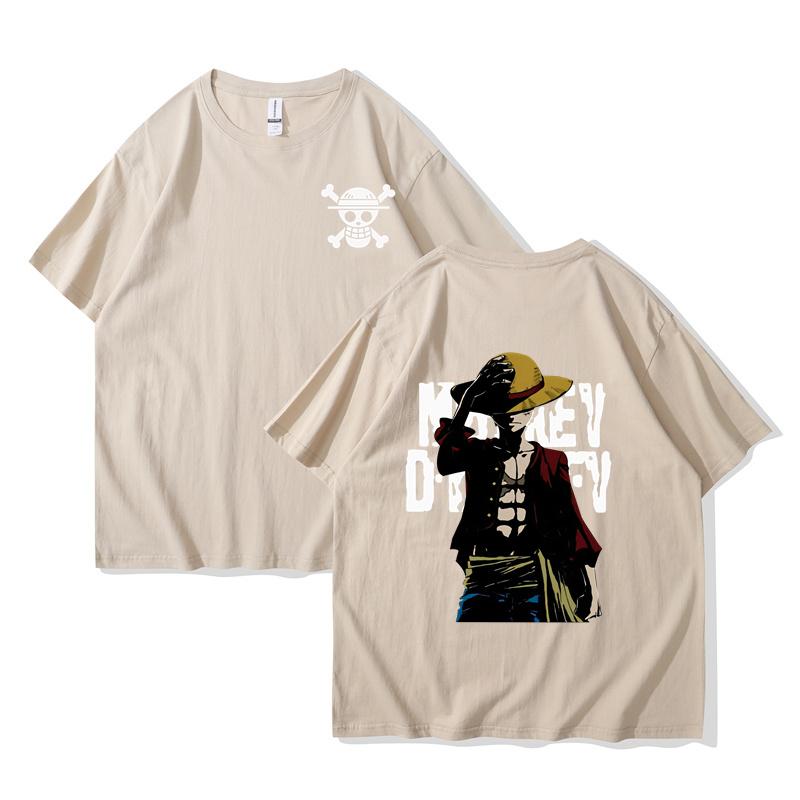 Luffy One Piece Men T-shirt Summer Short Sleeve Women Clothing Tops Cartoon Japan Style Anime Male Tee Shirts