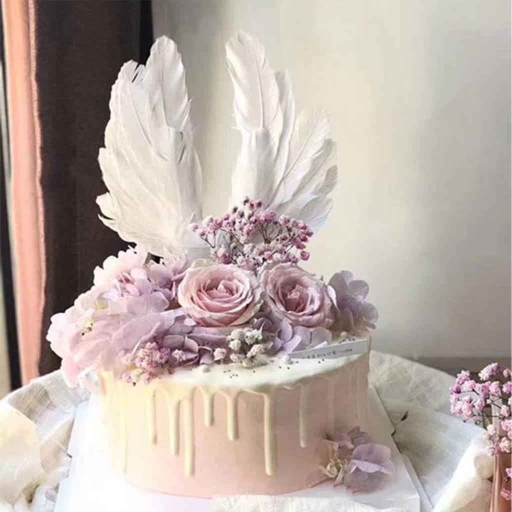1pcs Angel Wing Cake Topper Decoration For Mother's Day Anniversary Birthday Party Wedding Baby Shower Birthday Party Favors