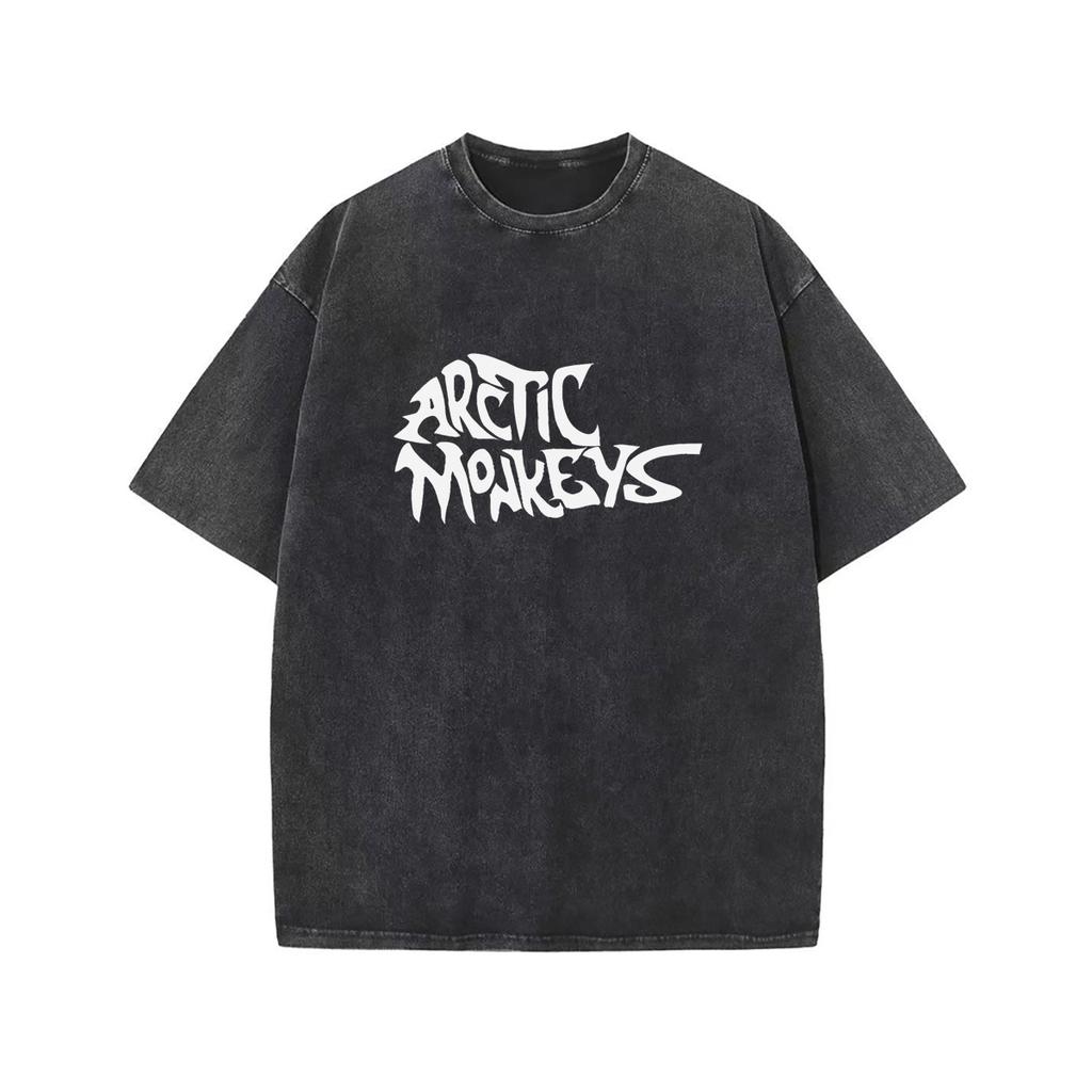 Rapper Retro Rock Arctic Monkeys Music Album Graphic Oversized Ins Mens T-shirt Casual Vintage Washed Cotton