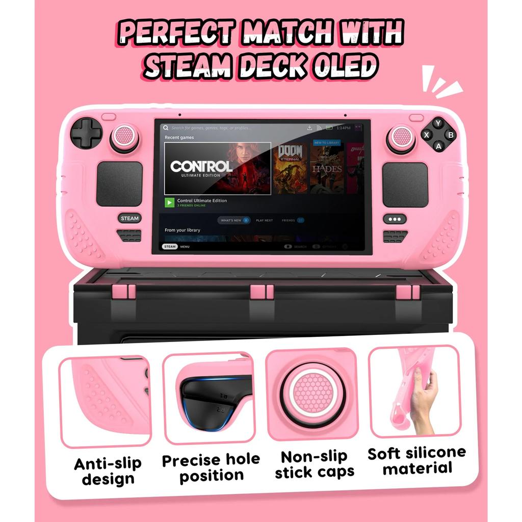 For Steam Deck OLED Game Handheld Protective Case, Anti Slip and Comfortable All Inclusive Silicone Soft Shell Accessories