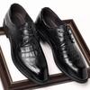 New Top Layer Cowhide Formal Leather Shoes Men's Leather Pointed Toe Derby Inner Heightened Men's Shoes Brand Business