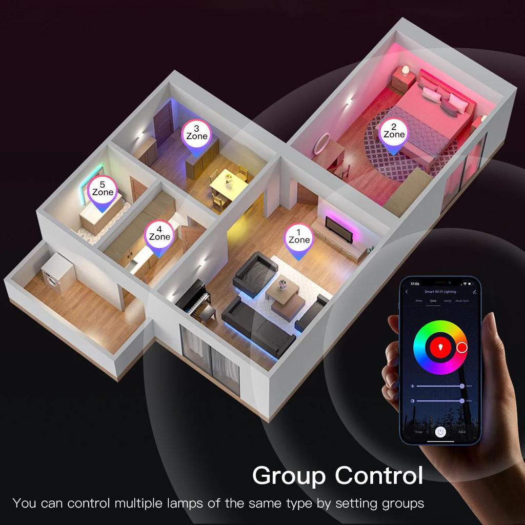 Умный светодиодный RGB-контроллер Tuya WiFi 5 в 1, 12 В-24 В постоянного тока, голосовое управление RGBCCT RGBW CCT, одноцветная светодиодная лента Alexa Google Home