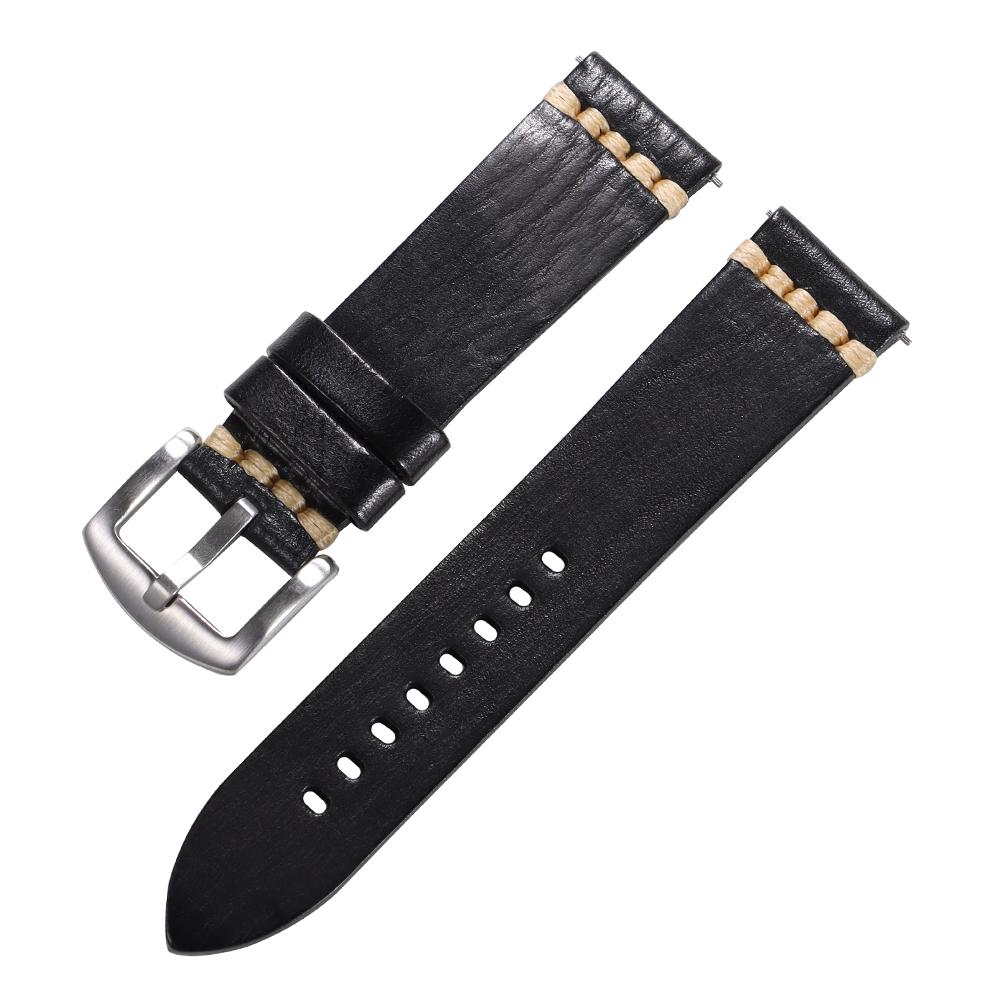 18мм 20мм 22мм 24мм Шовный ремешок для часов из телячьей кожи для Tudor для Samsung Винтажный кожаный ремешок для часов для Seiko Мужской наручный браслет