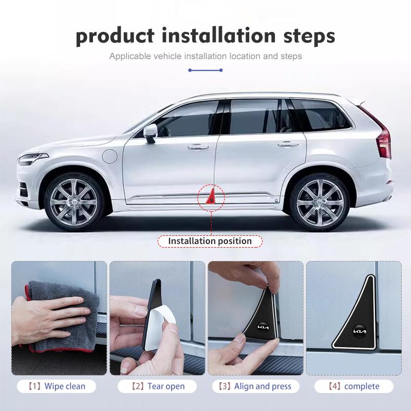 ACZ2 For KIA 2Pcs Car Door Corner Protective Cover Anti-collision Stickers Auto Accessories Stinger Optima Cerato Soul Venga Forte