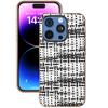 Чехол для iPhone 16 Pro с гальваническим краем, текстурой в клетку, из ПУ-кожи + ПК + ТПУ, чехол для телефона