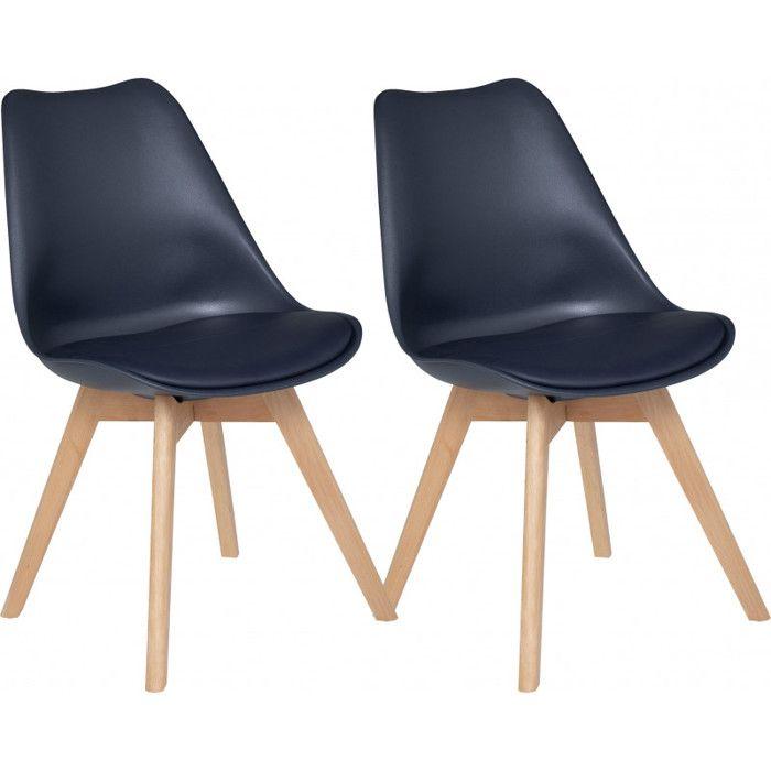 Lot de 2 chaises style scandinave Baya Atmosphera - Encre
