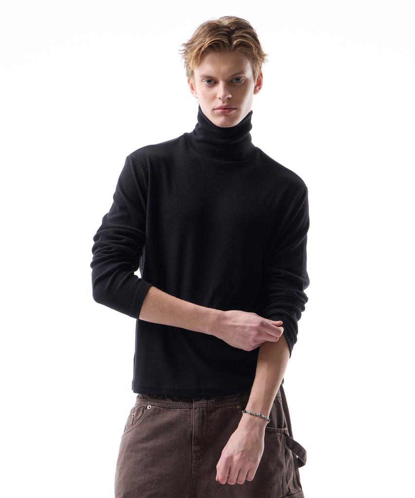 LEARVE Lumen High-Neck Turtleneck T-Shirt Black
