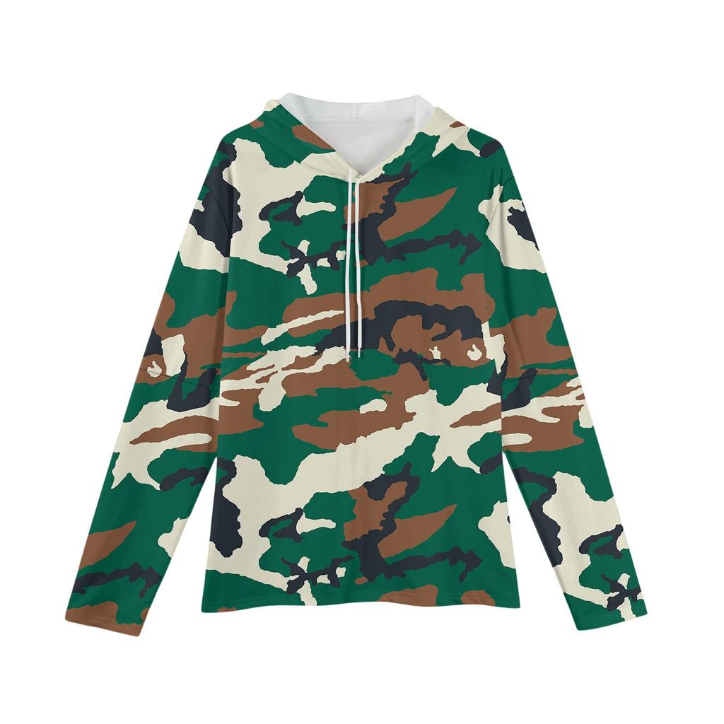 Мужская толстовка с капюшоном свободного кроя в стиле кэжуал с камуфляжным принтом