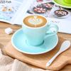 180 мл однотонная керамическая кружка с чашкой и блюдцем, американский изысканный набор для кофе латте, чашка и блюдце, простой домашний офисный набор для питья