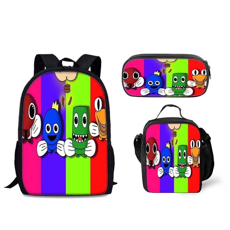 Рюкзак Rainbow Friends с сумкой-ланчбоксом со льдом и пеналом для ежедневного использования