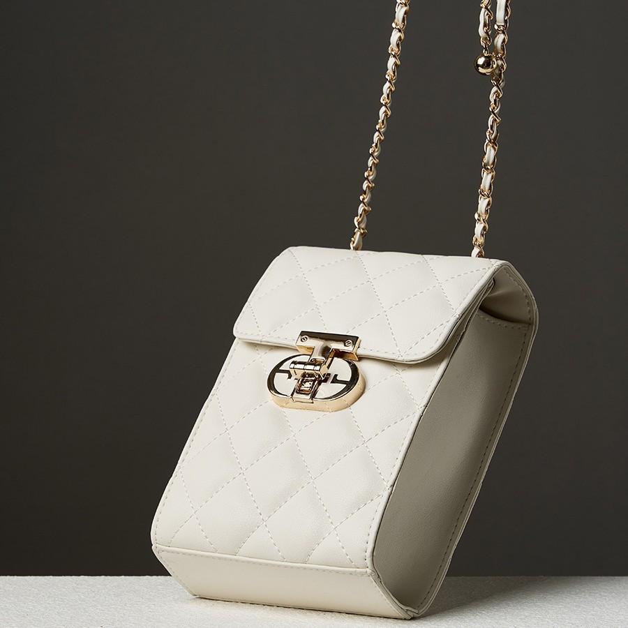 2025 New Genuine Leather Mini Phone Bag, Commuting Crossbody Small Bag, Quilted Chain Women's Bag, Fashionable Handbag for Women