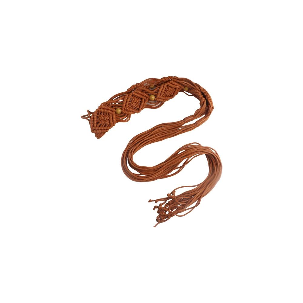 Beach All-match Waist Rope Round Wooden Button Women Waist Chain Ethnic Style Belts Braided Belt