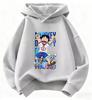 New children's animated series "One Piece" patterned printed hooded sports shirt - Fashionable and casual style