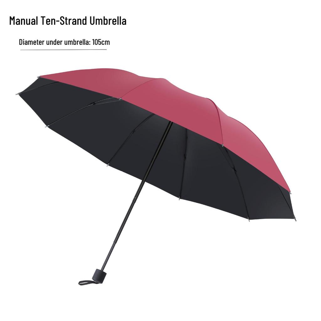 Пользовательский УФ Черный Клей Зонт от Солнца и Дождя – Женский Трехсложный Дизайн с Нанесением Логотипа.