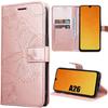 Protective Case - BOOLING - for Samsung Galaxy A26 5G - PU Leather - Butterfly Pattern - Pink