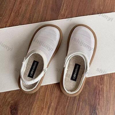 Женские сандалии 2025 Лето Сетчатые Дышащие Винтажные Полушлепанцы Легкие Удобные Мягкая Подошва Нескользящие Пляжные Туфли